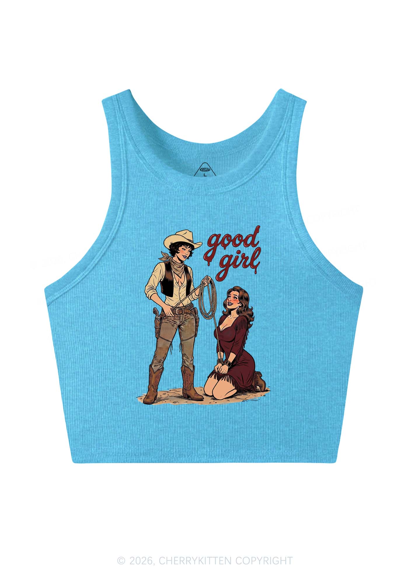 Good Girl Western Cowgirls Pride Y2K Crop Tank Top Cherrykitten
