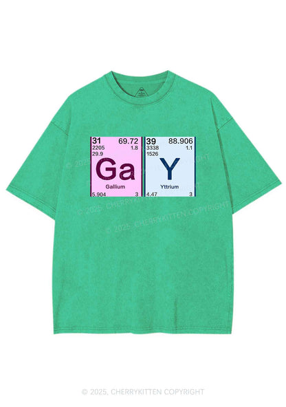 Gay Periodic Table Elements Pride Y2K Shirts Washed Tee Cherrykitten