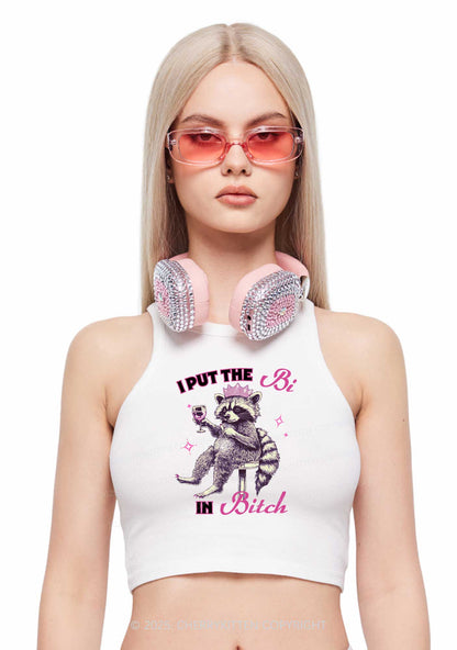 Bi Bxxch Raccoon Pride Y2K Crop Tank Top Cherrykitten