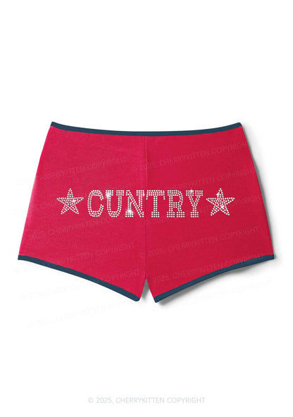Rhinestone Cuntry Y2K Booty Shorts Cherrykitten