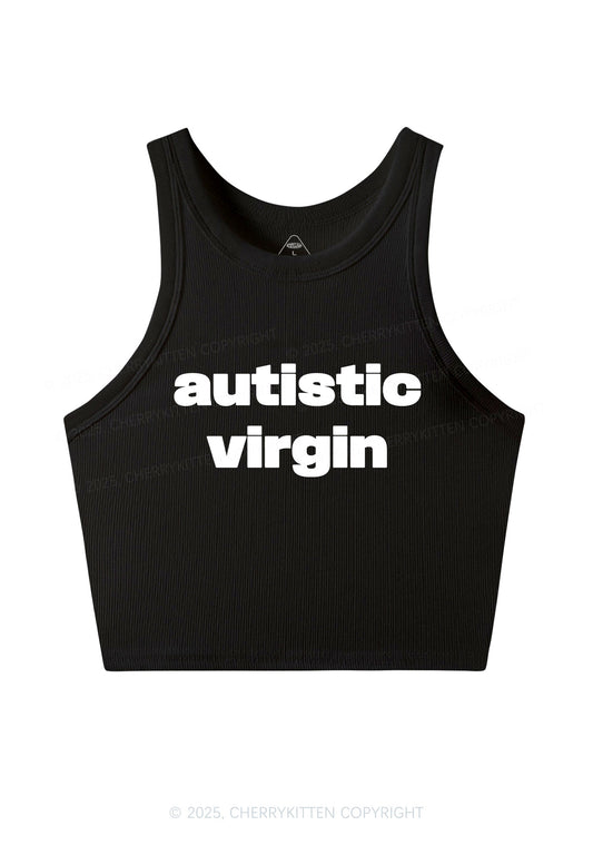 Autistic Virgin Y2K Crop Tank Top Cherrykitten