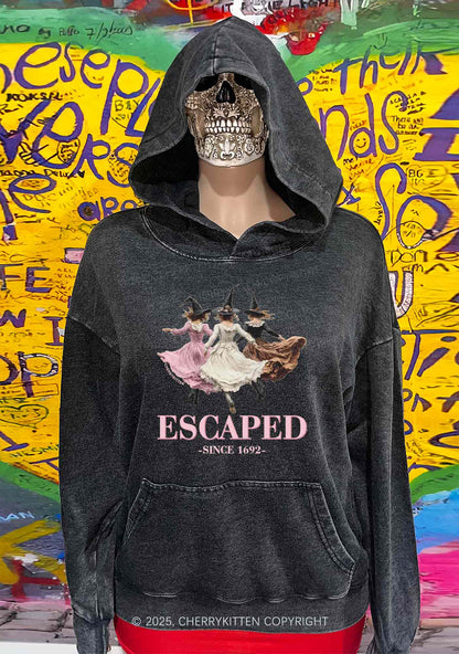 Halloween Escaped Skirts Witches Y2K Washed Hoodie Cherrykitten