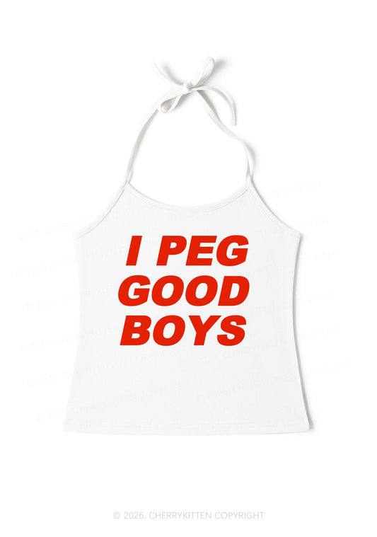 I Peg Good Boys Y2K Halter Neck Cami Cherrykitten