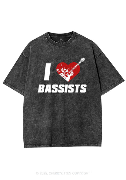 I Love Bassists Y2K Shirts Washed Tee Cherrykitten