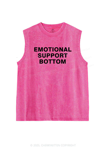 Emotional Support Bottom Pride Y2K Washed Muscle Tank Cherrykitten