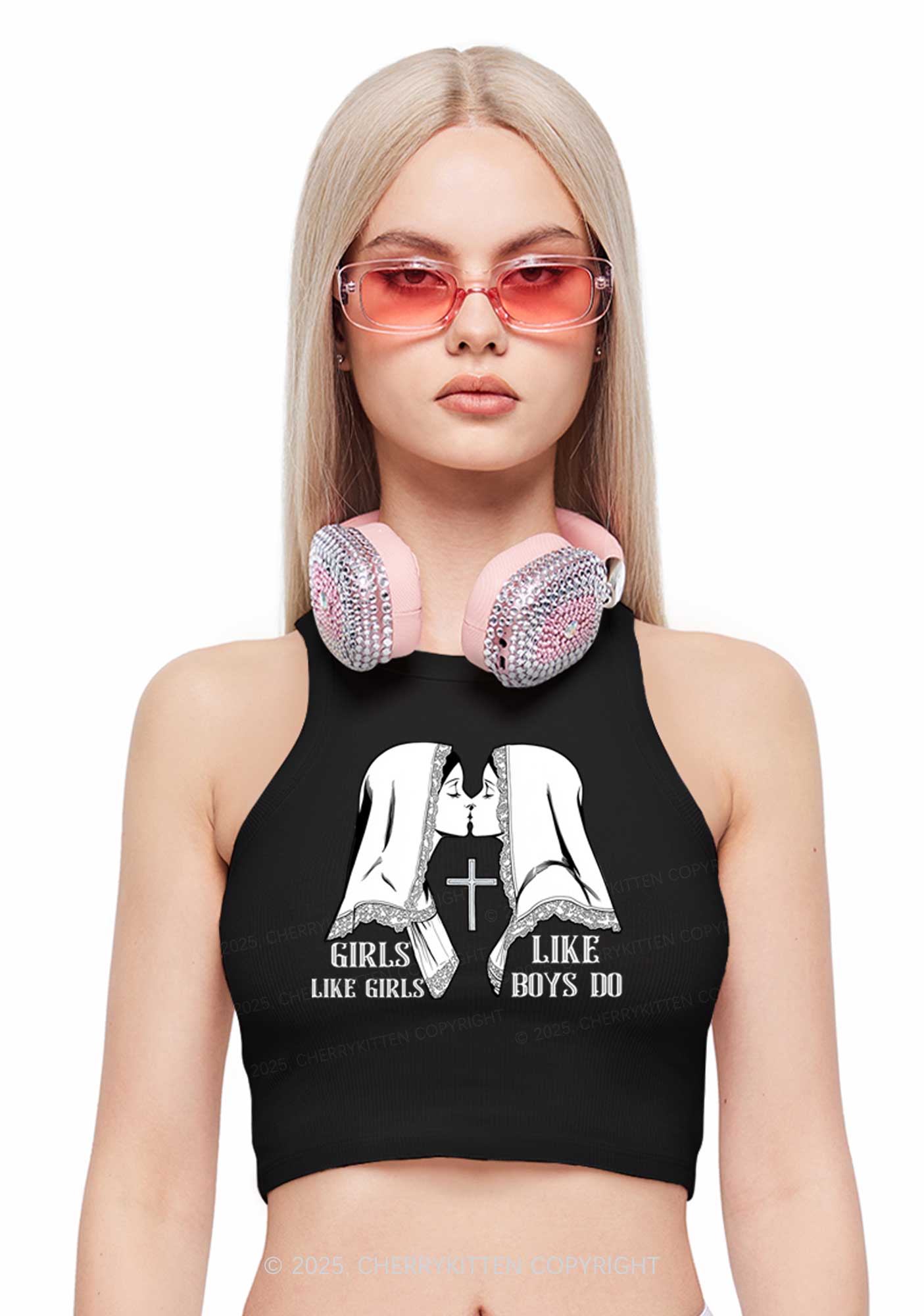 Girls Like Girls Pride Y2K Crop Tank Top Cherrykitten