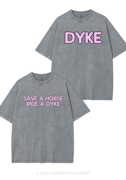 Save Horse Ride Dyke Y2K Valentine's Day Washed Tee Cherrykitten