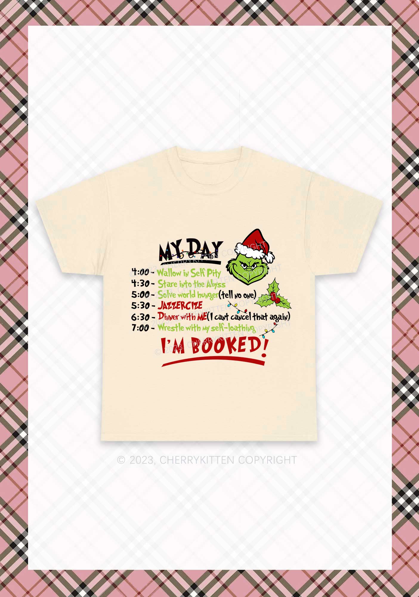 My Day I'm Booked Christmas Chunky Shirt Cherrykitten