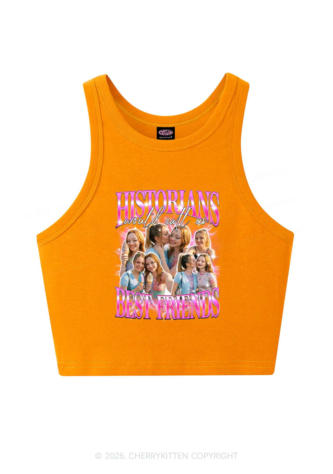 Custom Best Friends Photos Pride Y2K Crop Tank Top Cherrykitten