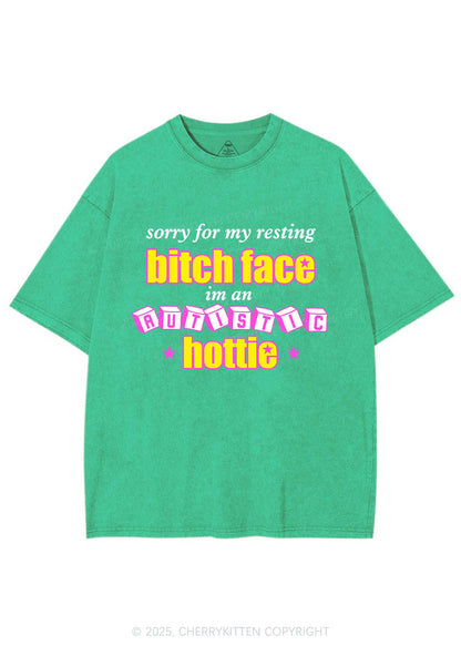 Autistic Hottie Y2K Shirts Washed Tee Cherrykitten