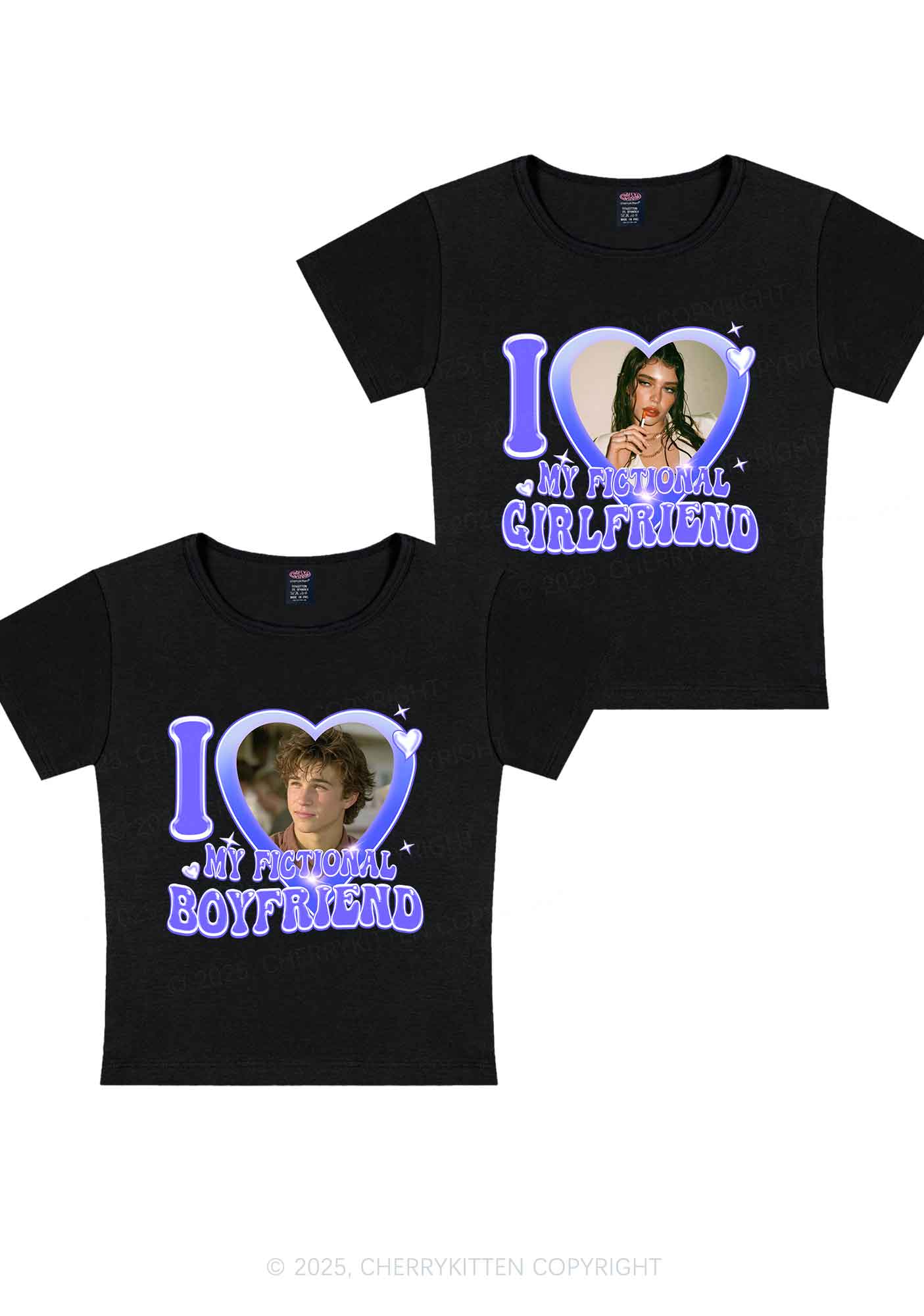 I Love My Fictional GF BF Y2K Valentine's Day Baby Tee Cherrykitten