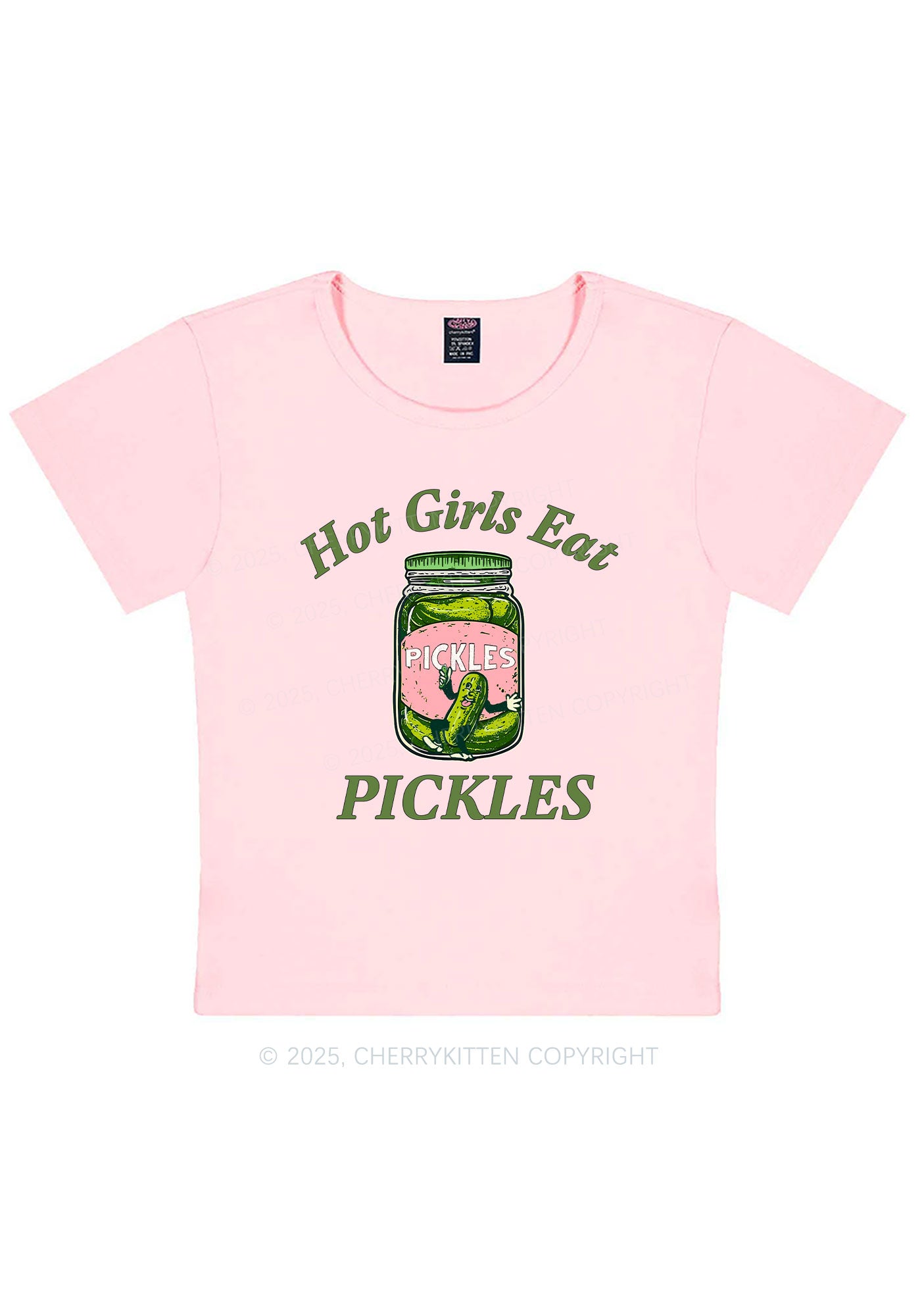 Hot Girls Eat Pickles Y2K Baby Tee Cherrykitten