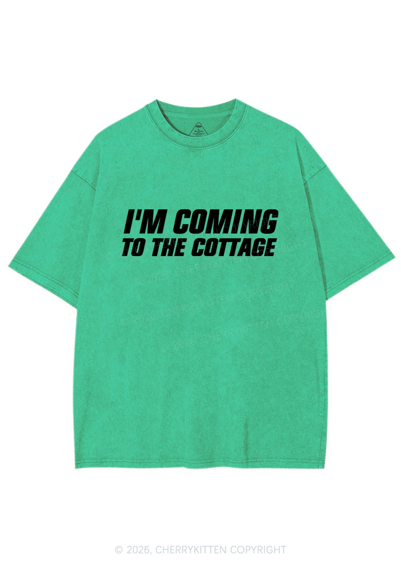 Im Coming To The Cottage HR Y2K Shirts Washed Tee Cherrykitten