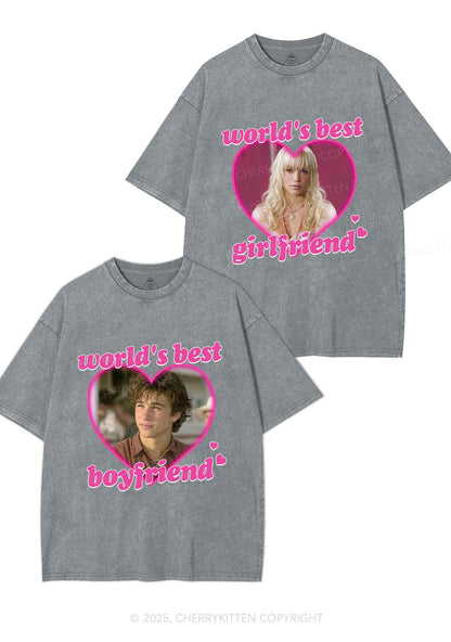 Custom Worlds Best BF GF Y2K Valentine's Day Washed Tee Cherrykitten