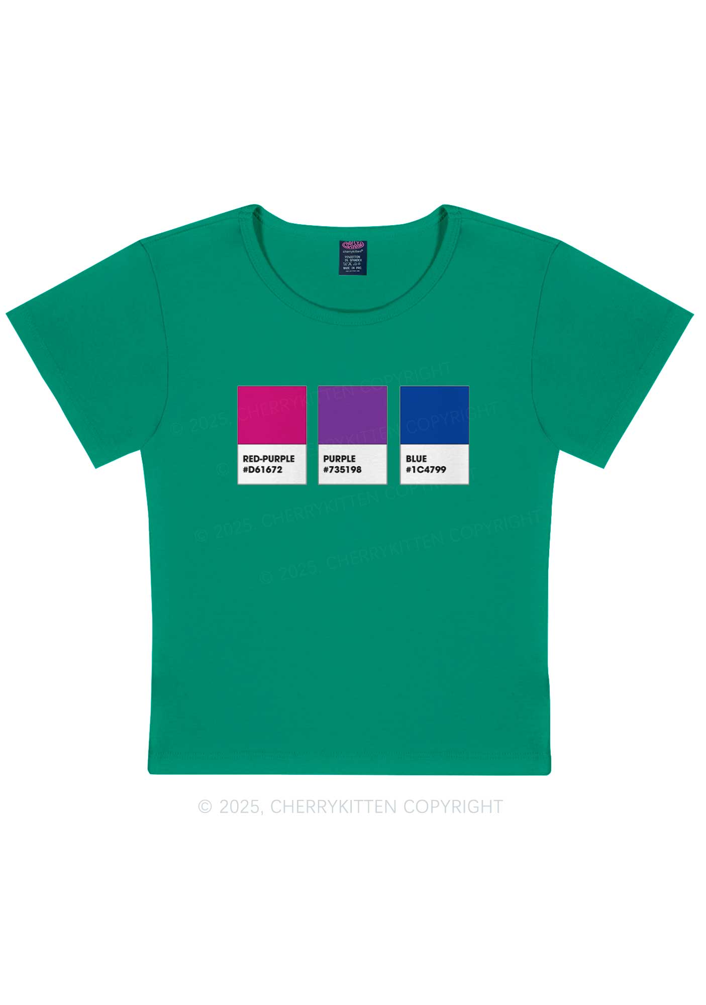 Bisexual Flag Colors Pride Y2K Baby Tee Cherrykitten