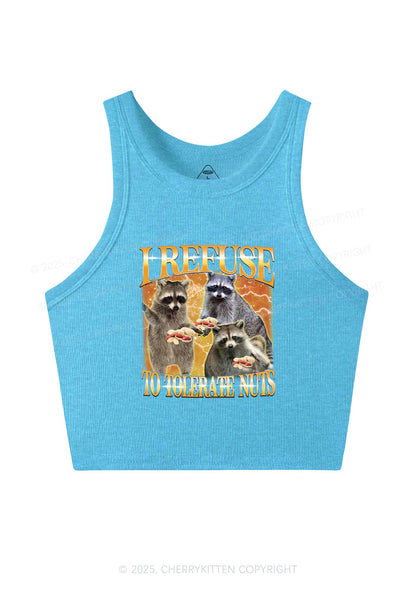 Retro Raccoon Nuts Y2K Crop Tank Top Cherrykitten