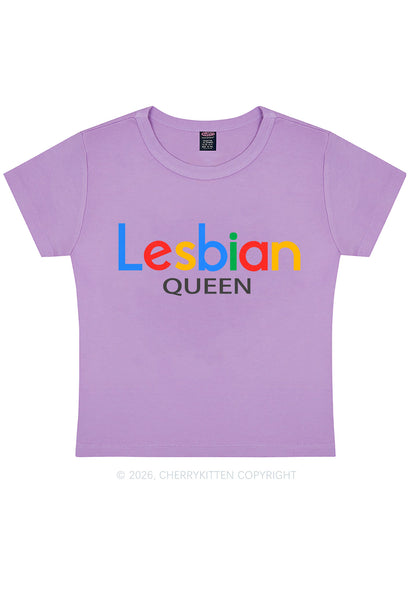 Lesbian Queen Pride Y2K Baby Tee Cherrykitten