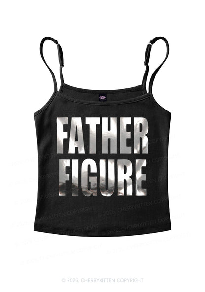 Father Figure Silver Foil Printed Y2K Spaghetti Strap Cami Cherrykitten