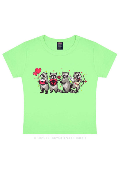 Raccoon Cupids Valentine's Day Y2K Baby Tee Cherrykitten