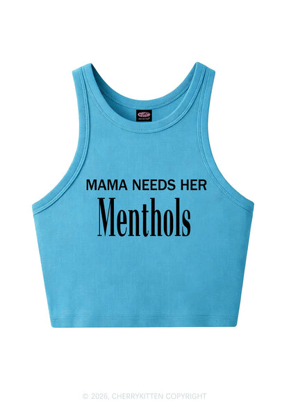 Mama Needs Her Menthols Y2K Crop Tank Top Cherrykitten