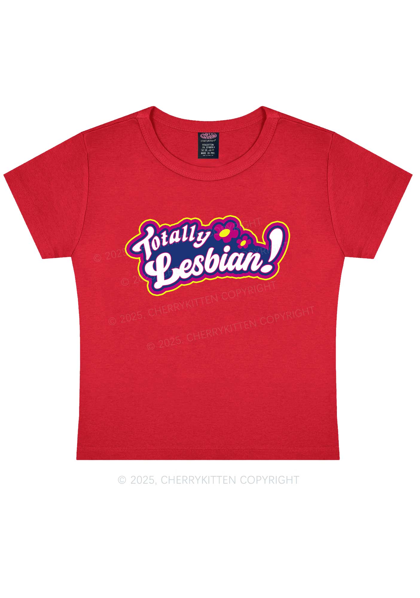 Totally Lesbian Pride Y2K Baby Tee Cherrykitten