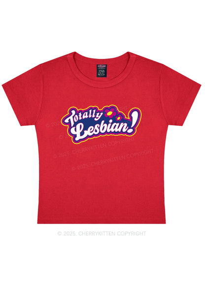 Totally Lesbian Pride Y2K Baby Tee Cherrykitten