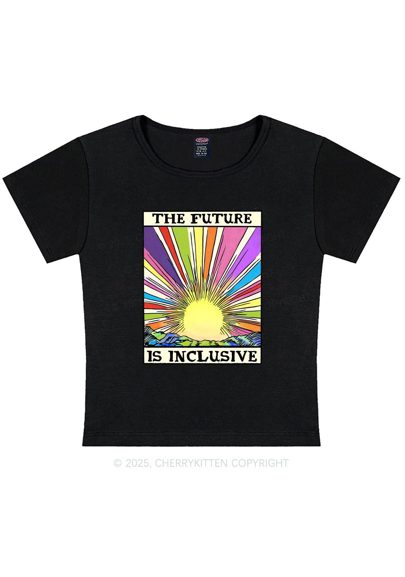The Future Is Inclusive Pride Y2K Baby Tee Cherrykitten