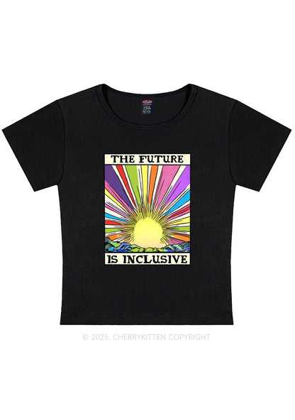 The Future Is Inclusive Pride Y2K Baby Tee Cherrykitten