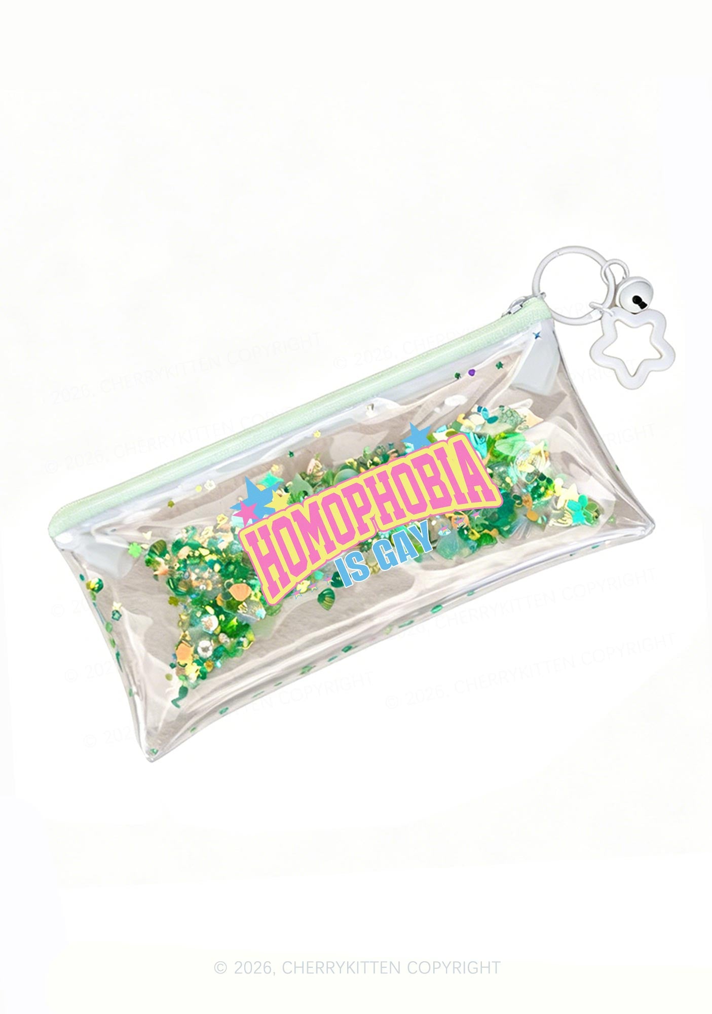 Homophobia Is Gay Pride Y2K Quicksand Transparent Pencil Pouch Cherrykitten