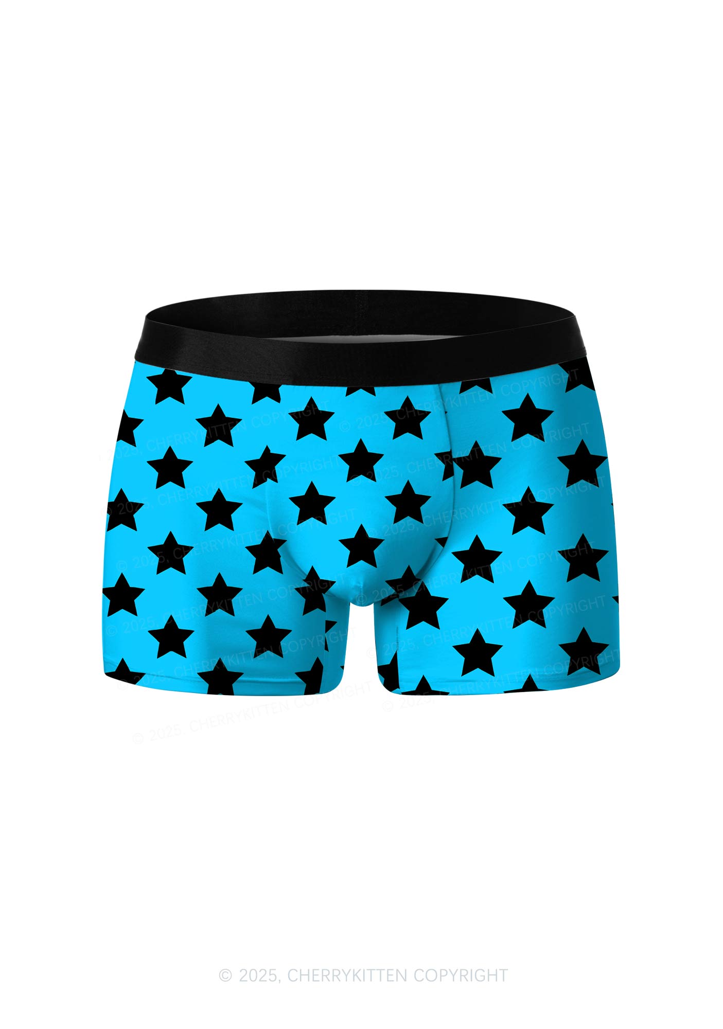 Black Star Y2K Print Men Boxer Briefs Cherrykitten