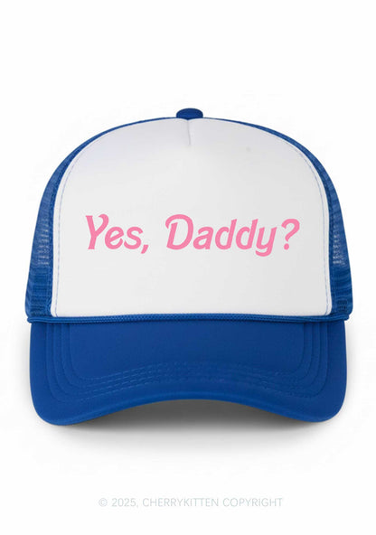 Yes Daddy Valentine's Day Y2K Colorblock Trucker Hat Cherrykitten