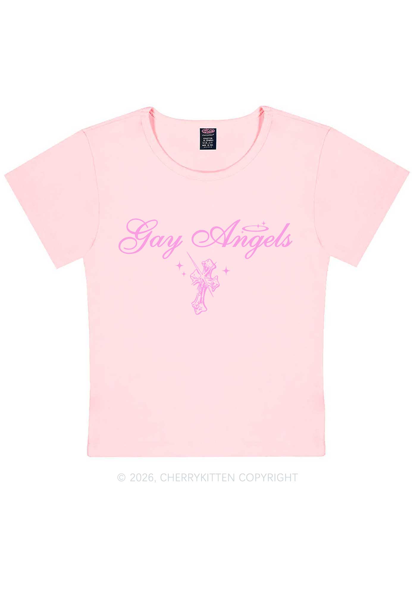 Gay Angels Pride Y2K Baby Tee Cherrykitten