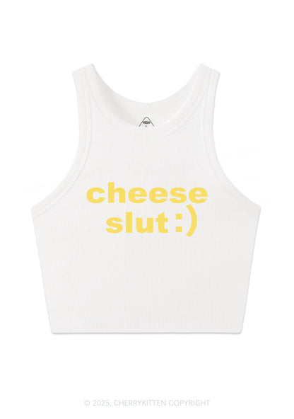 Cheese Slxt Y2K Crop Tank Top Cherrykitten