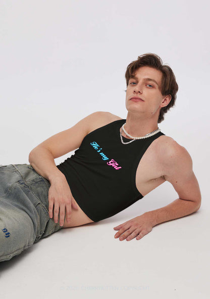 He Is My Girl Pride Y2K Crop Tank Top Cherrykitten