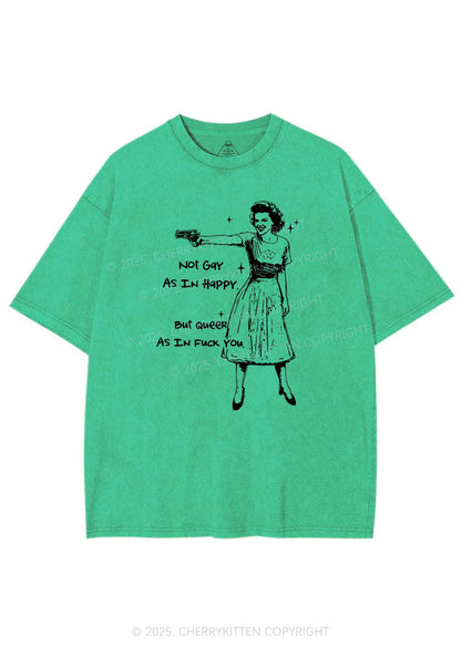But Queer As In Pride Y2K Shirts Washed Tee Cherrykitten
