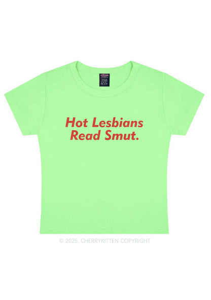 Hot Lesbians Read Smxt Y2K Baby Tee Cherrykitten