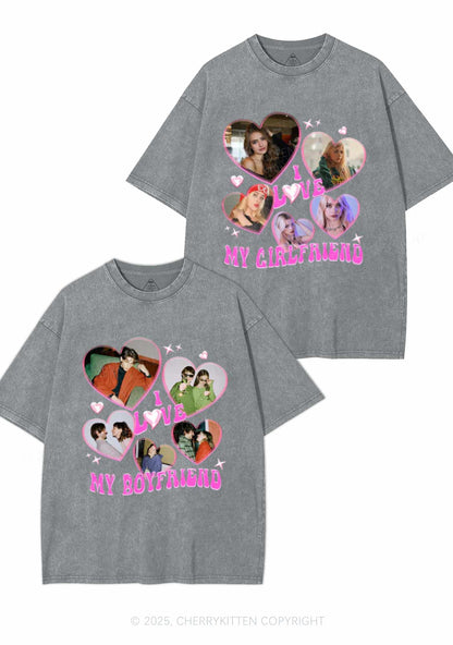 Custom My BF GF Photos Y2K Valentine's Day Washed Tee Cherrykitten
