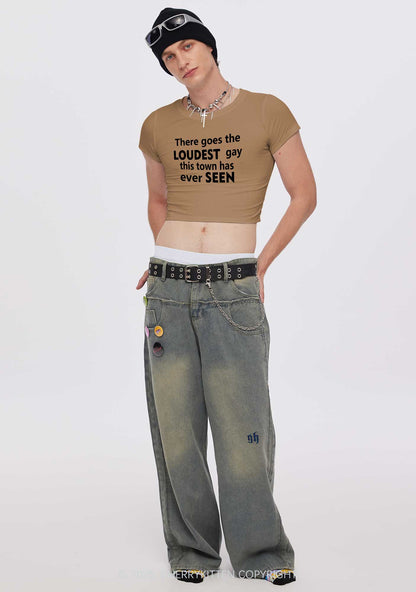 The Loudest Gay Y2K Baby Tee Cherrykitten