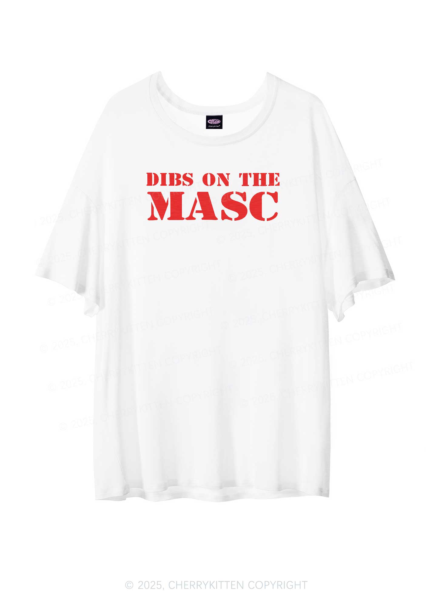 Dibs On The Masc Pride Y2K Sheer Boyfriend Tee Cherrykitten