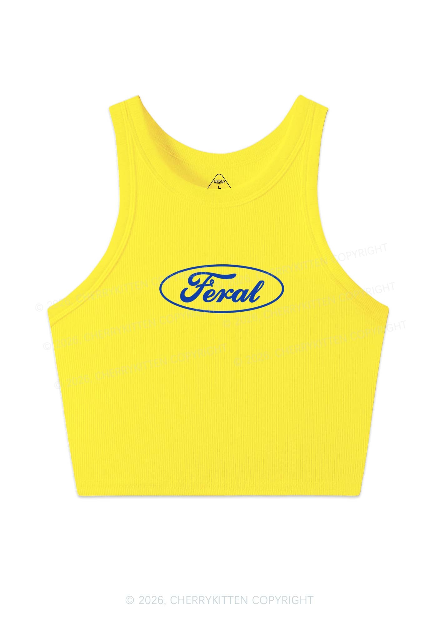 Blue Feral Y2K Crop Tank Top Cherrykitten