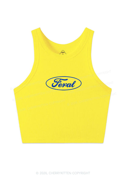 Blue Feral Y2K Crop Tank Top Cherrykitten