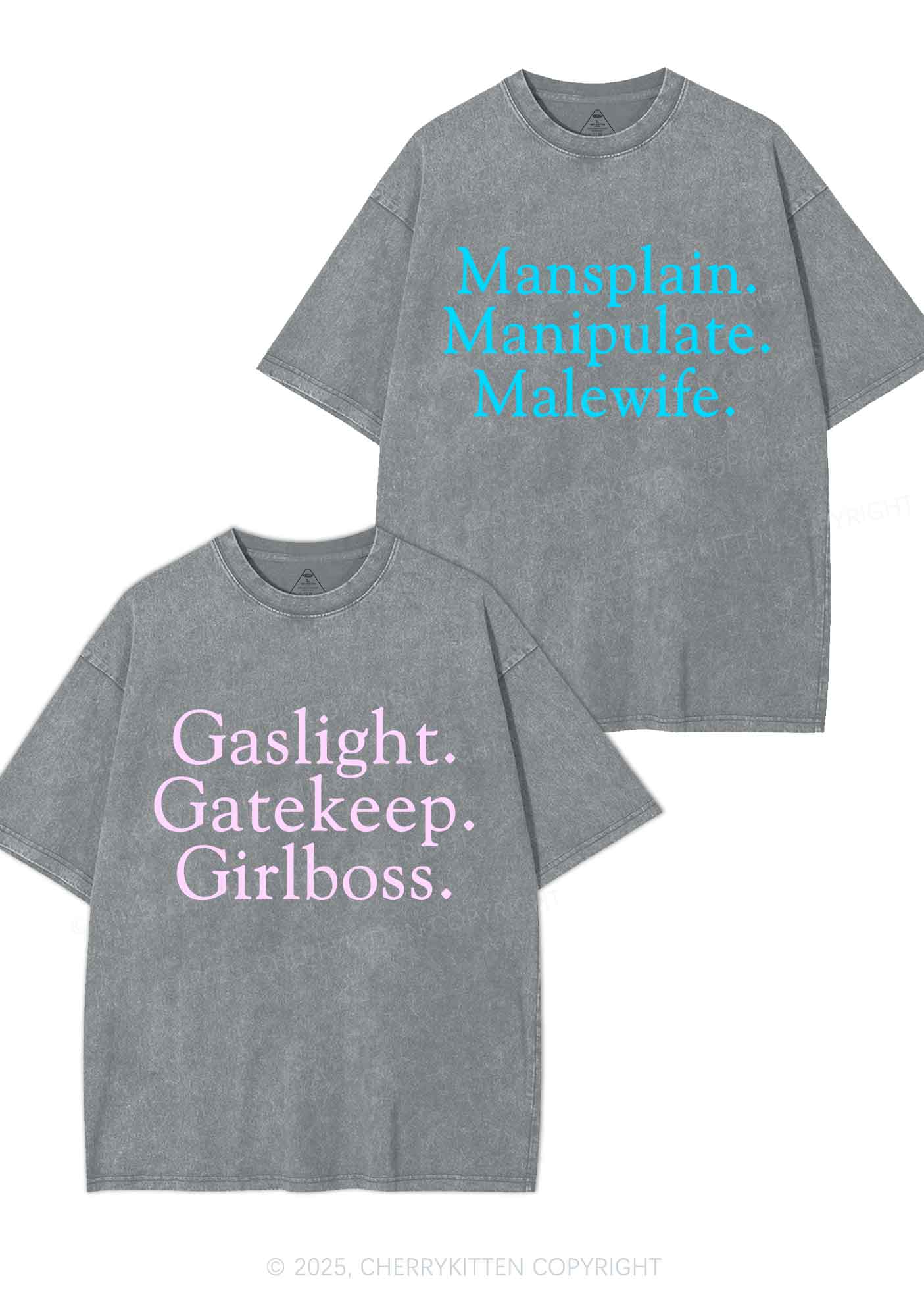 Girlboss Malewife Valentine's Day Y2K Valentine's Day Washed Tee Cherrykitten