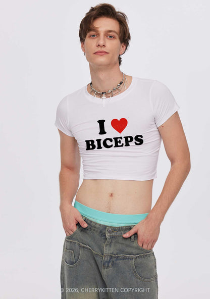 I Love Biceps Valentine's Day Y2K Baby Tee Cherrykitten