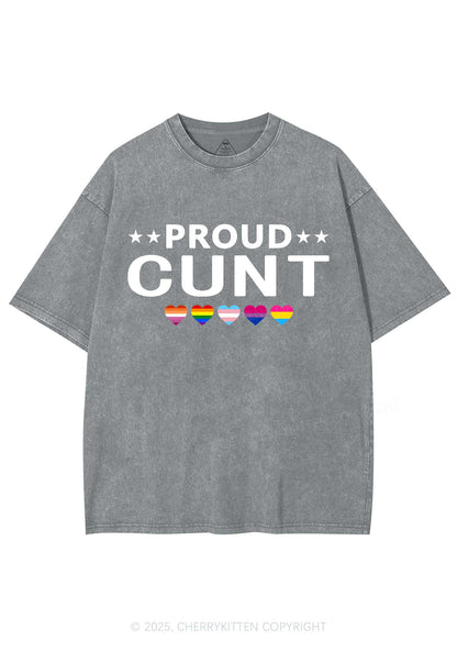 Proud Cxxt Pride Y2K Shirts Washed Tee Cherrykitten