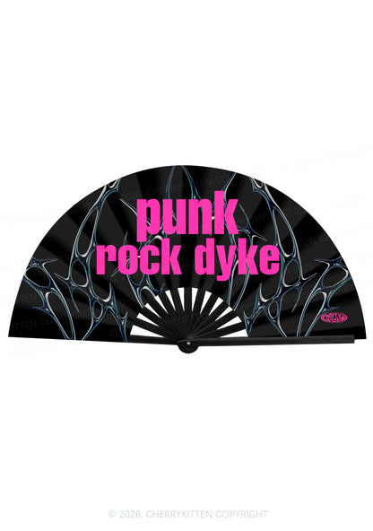Punk Rock Dyke Pride Y2K Rave Hand Fan Cherrykitten