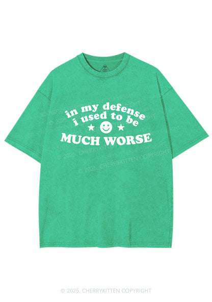 Much Worse Y2K Shirts Washed Tee Cherrykitten
