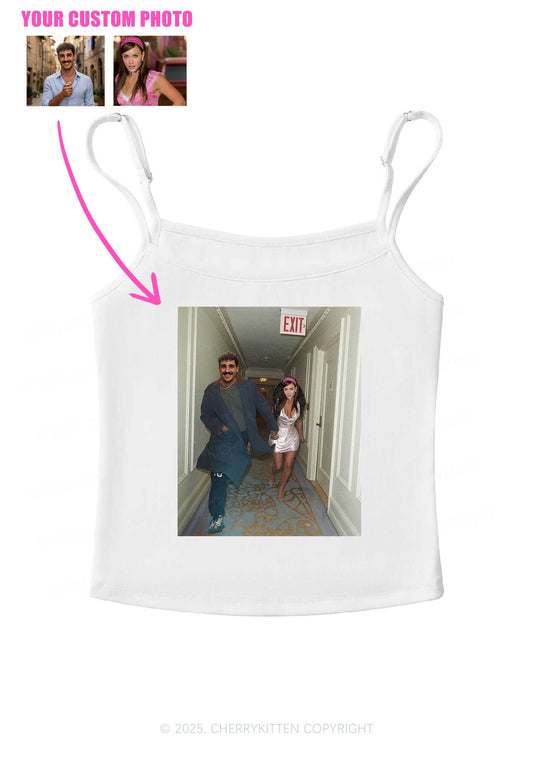 Custom Famous Hallway Photo Y2K Spaghetti Strap Cami Cherrykitten
