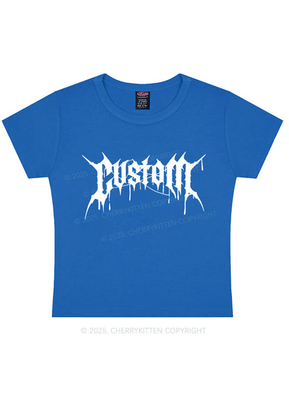Custom Font Art Y2K Baby Tee Cherrykitten