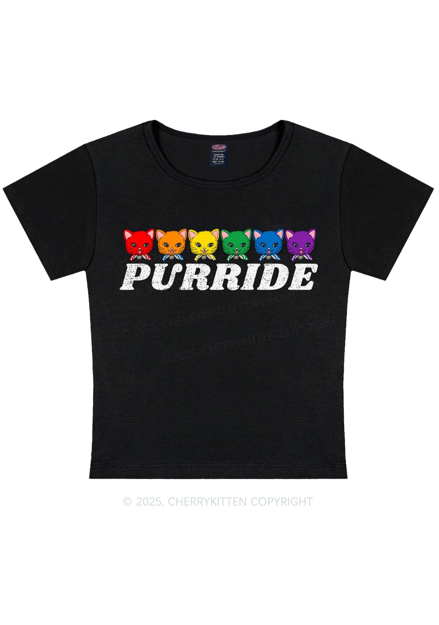 Purride Cat Pride Y2K Baby Tee Cherrykitten