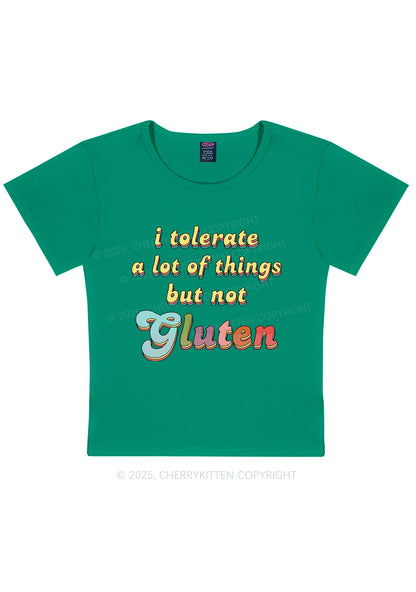 Tolerate Gluten Y2K Baby Tee Cherrykitten